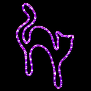 LED Scary Halloween Cat - Holiday Rope Light Window Display LED Scary Halloween Cat - Holiday Rope Light Window Display