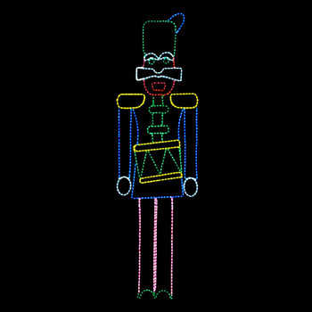 LED 9ft Nut Cracker with Drum Motif Silhouette Yard Display LED 9ft Nut Cracker with Drum Motif Silhouette Yard Display