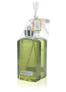 Green Kitchen Soap and Surface Cleaner bottles packaged together in netting