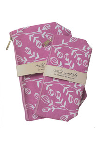 Jasmine Plum Travel Essential Cosmetic Bags (set of 2)