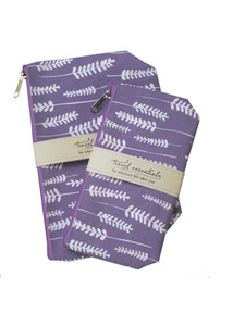 Lavender Travel Essential Cosmetic Bags (set of 2)