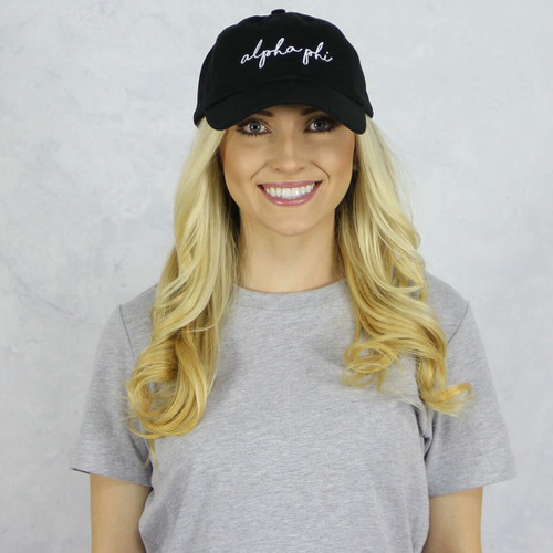 Alpha Phi Dad Baseball Hat in Black