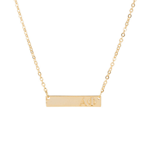 Alpha Phi Gold Bar Necklace