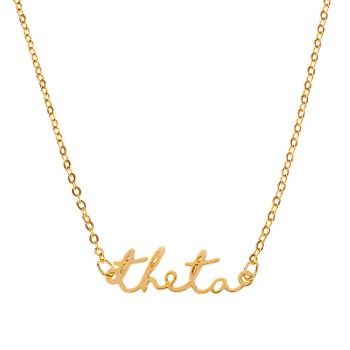 Theta Gold Script Necklace