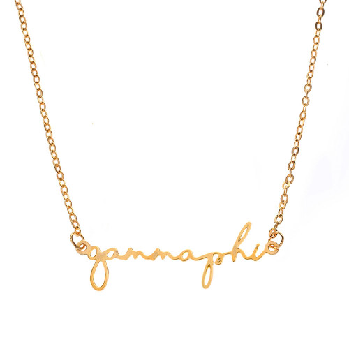 Gamma Phi Beta Gold Script Necklace