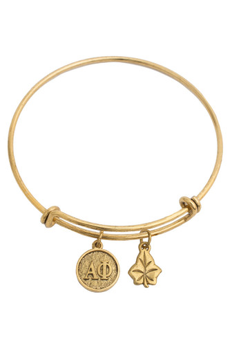 Alpha Phi Expandable Gold Plated Bracelet