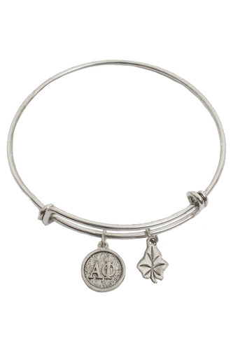 Alpha Phi Expandable Silver Plated Bracelet