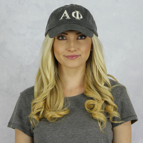 Alpha Phi Baseball Hat in Gray