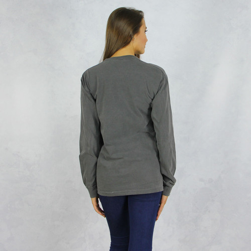 Alpha Phi Comfort Colors Long Sleeve T-Shirt in Dark Gray Back