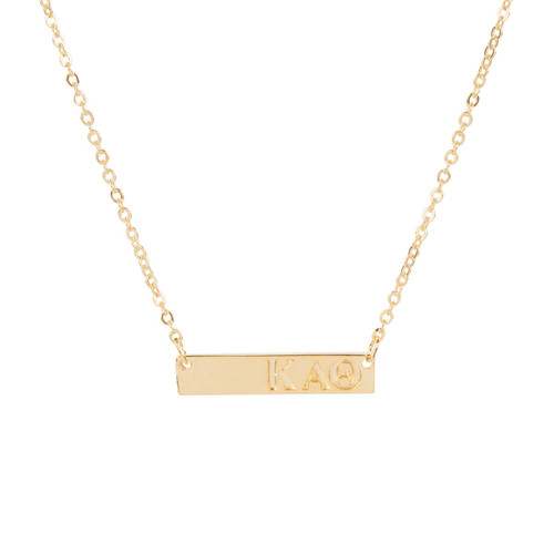 Kappa Alpha Theta Gold Bar Necklace