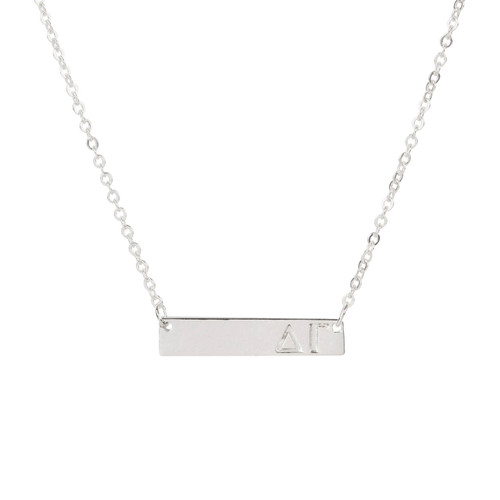 Delta Gamma Silver Bar Necklace