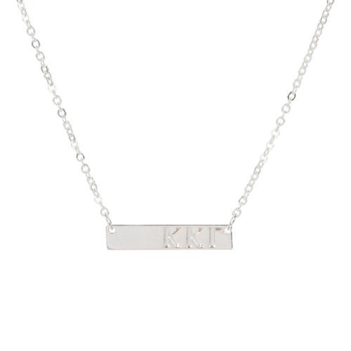 Kappa Kappa Gamma Silver Bar Necklace