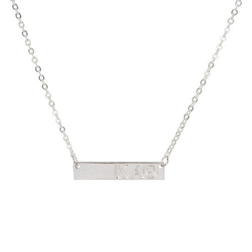 Kappa Alpha Theta Silver Bar Necklace