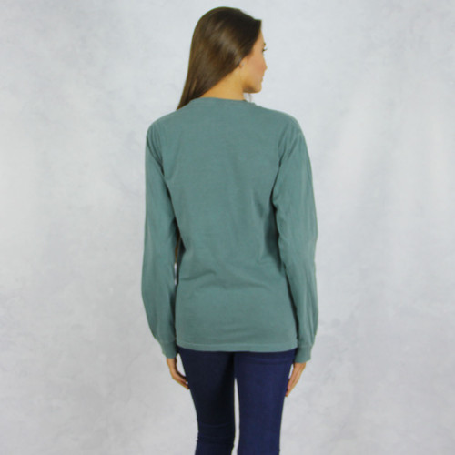 Alpha Chi Omega Colors Long Sleeve T-Shirt in Hunter Green Back