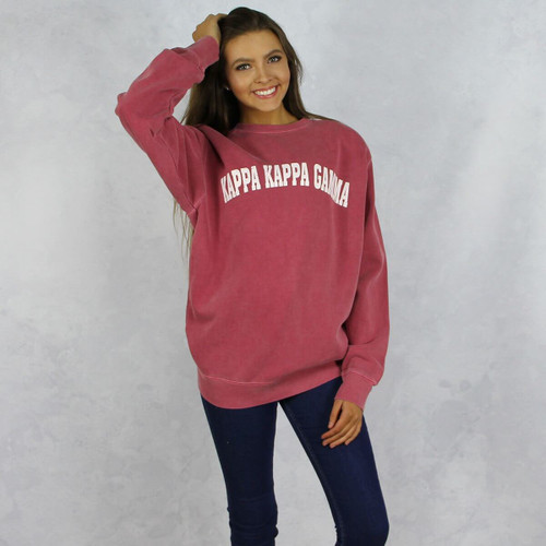 Kappa Kappa Gamma Comfort Colors Sweatshirt in Red