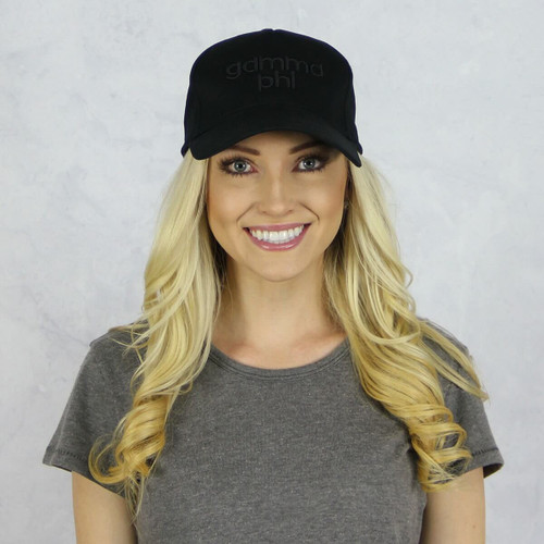 Gamma Phi Beta Baseball Hat in Black on Black