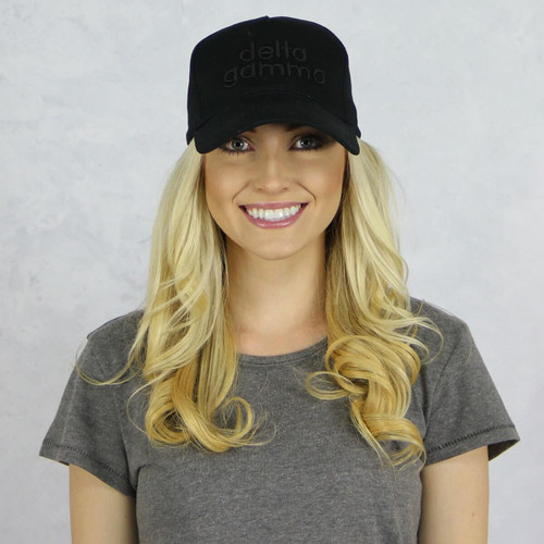 Delta Gamma Baseball Hat in Black on Black