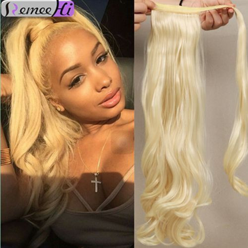 Remeehi Straight Remy Human Hair Clip Ponytails 100G Human Hair Extensions