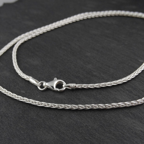 Sterling Silver 1.5mm Spiga Wheat Chain Necklace | FashionJunkie4Life
