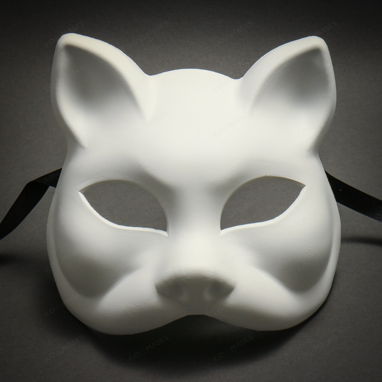 Unpainted White Plain Arts And Crafts Cat Venetian Masquerade Version   USM W7340 WT 1 20180717  67391.1532397658 