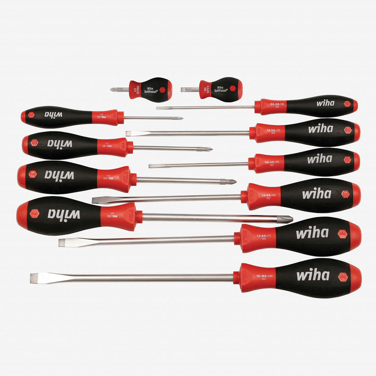 Wiha 30297 SoftFinish Slotted/Phillips Screwdriver 12pc Set