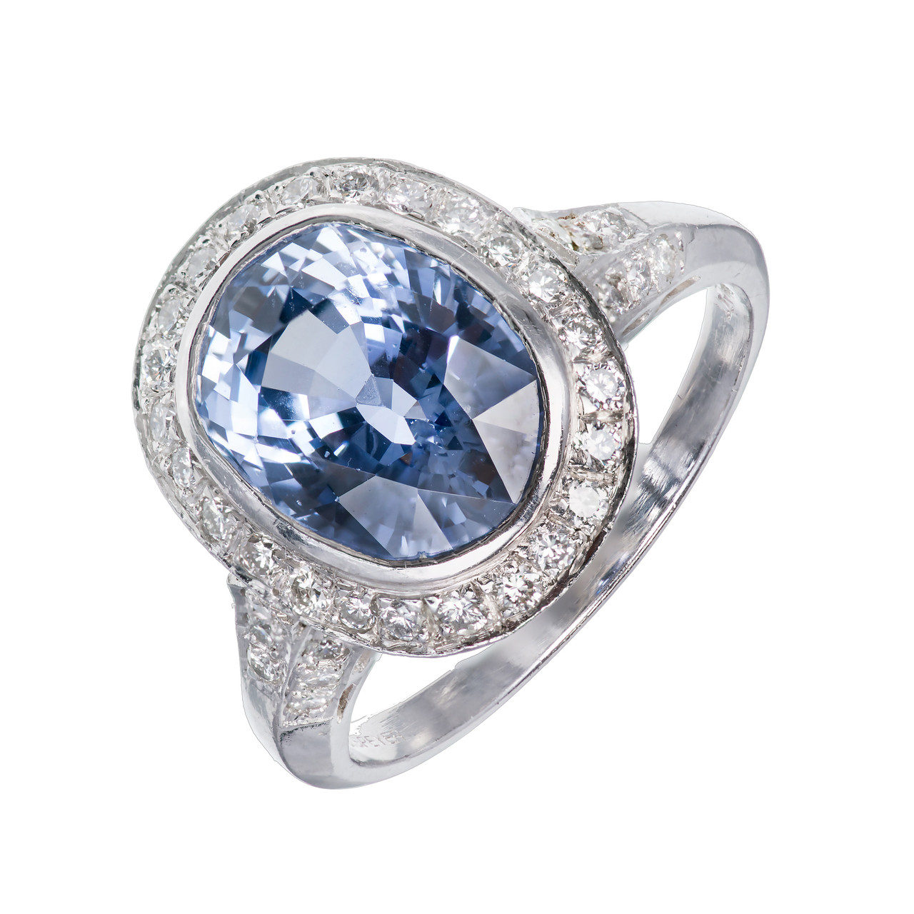 vintage 4 55ct oval periwinkle blue sapphire pave vintage 4 55ct oval periwinkle blue sapphire pave