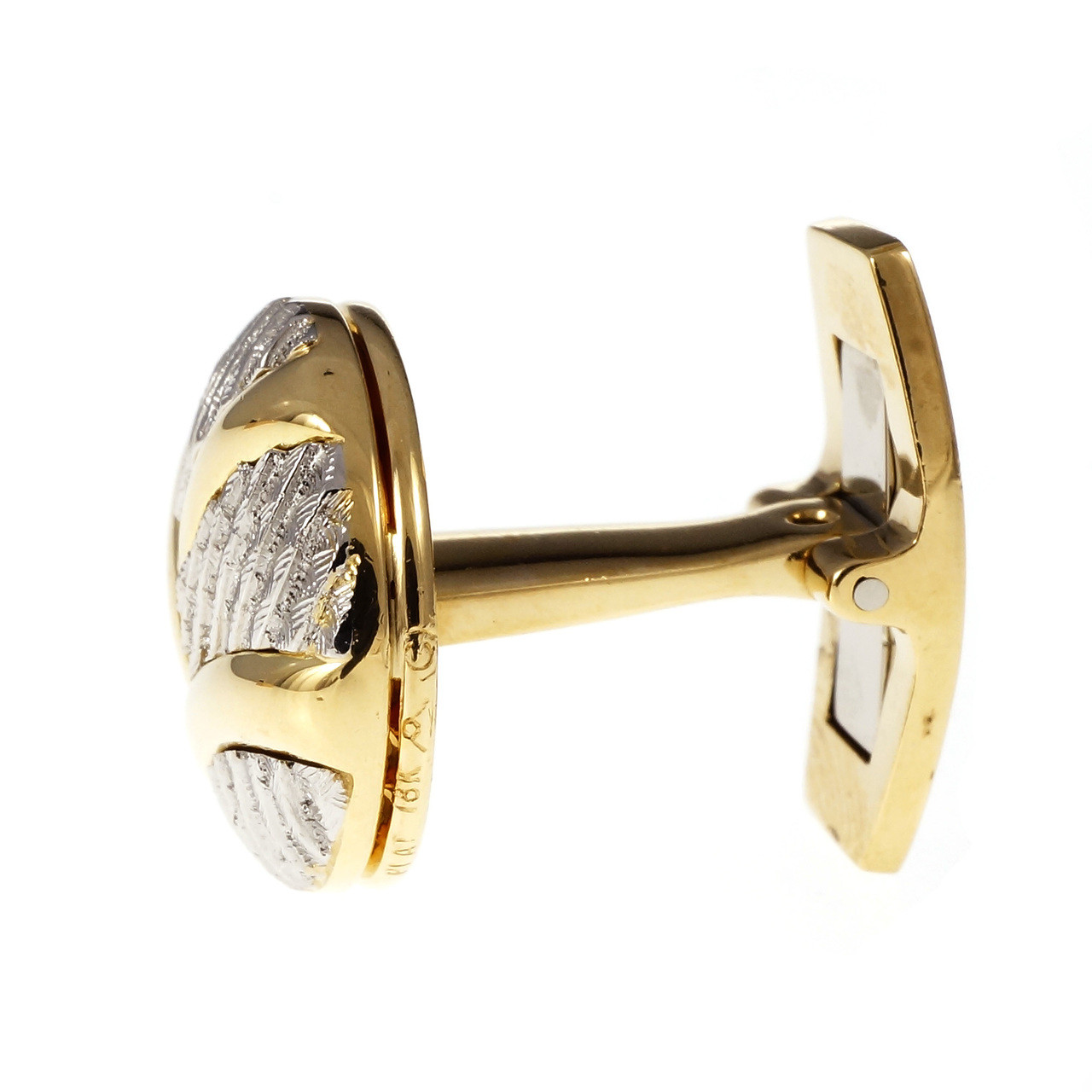 Round Button Style Platinum 18k Cuff Links petersuchyjewelers