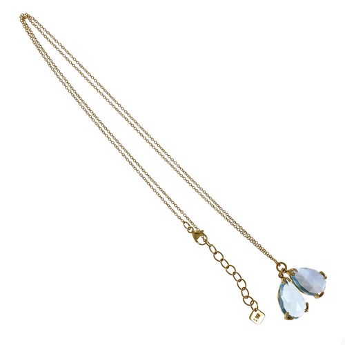 Bright Blue Topaz Pear Shape Pendant 14k Pink Gold Bright Blue Topaz Pear Shape Pendant 14k Pink Gold