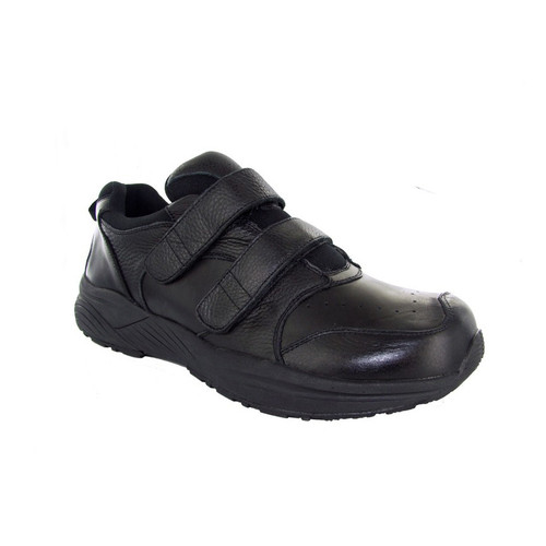 Black Athletic Orthopedic Shoes With Velcro Straps For Men