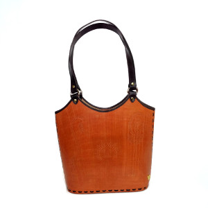 Luxury bucket tote Hand Tooled