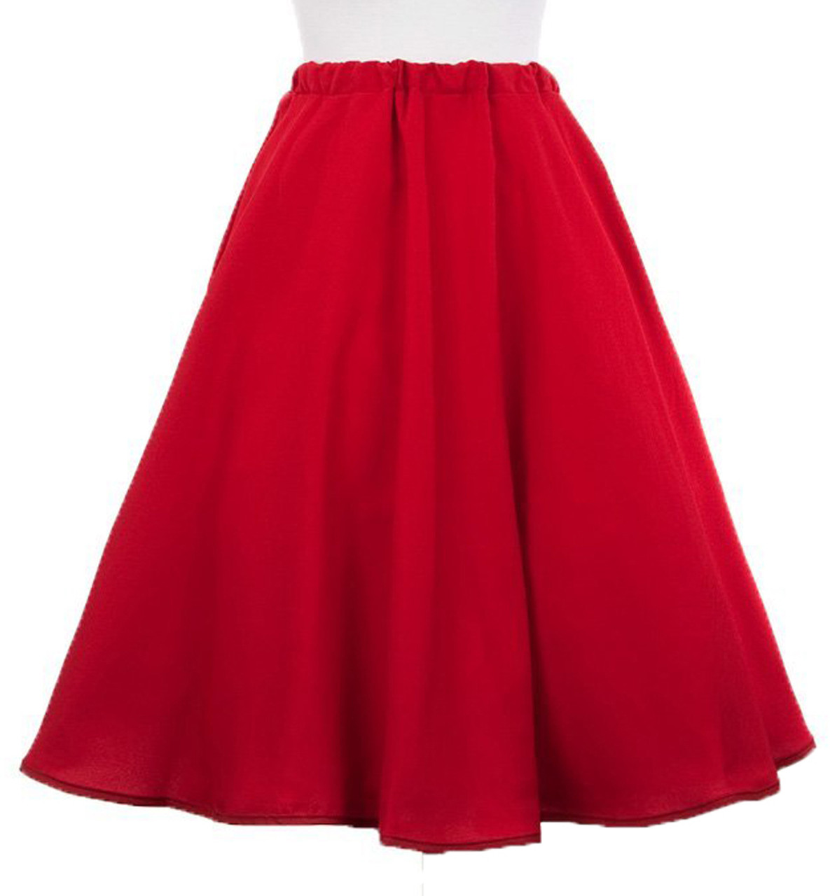 50s Style Swing Circle Skirt in black, pink, red, and blue