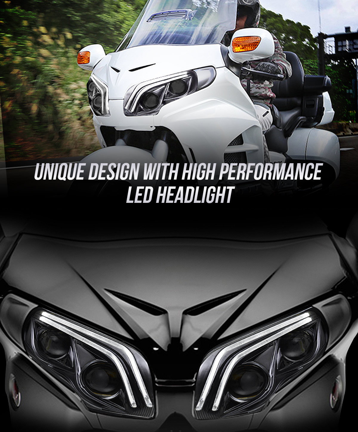 Honda GoldWing GL1800 2010 2012 2013 2014 2015 2016 2017 LED Headlight 
