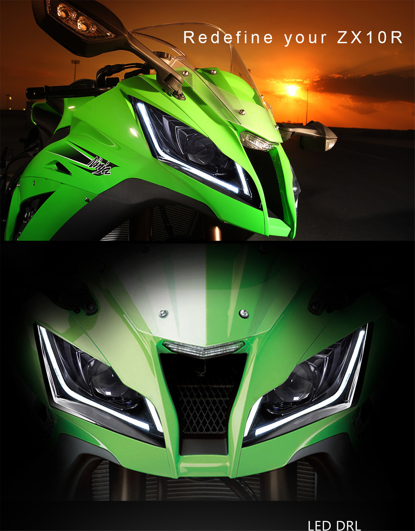 Kawasaki Ninja ZX10R Full LED Headlight 2011 2012 2013 2014 2015