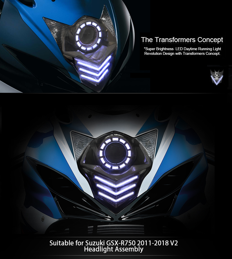 Suzuki GSXR750 LED Headlight 2011 2012 2013 2014 2015 2016 2017 2018 2019