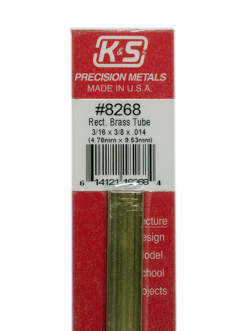 K&S Brass Rectangle Tube 3/16" x 3/8" x 12" #8268 K&S Brass Rectangle Tube 3/16" x 3/8" x 12" #8268