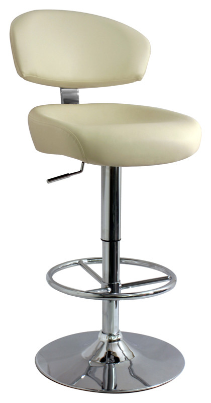 Calipso Bar Stool with Cream Thick Foam Padded Faux Leather