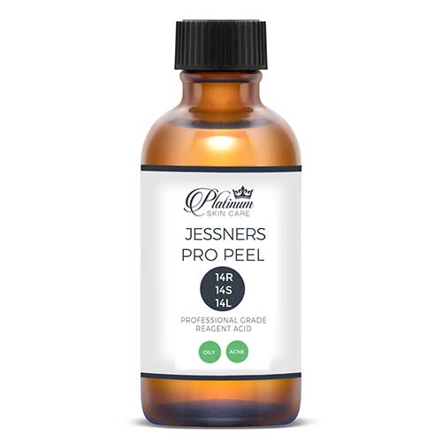 The traditional Jessner’s peel is equal parts resorcinol, lactic and salicylic acids of 14%. It is the preferred peeling agent for oily, acne prone skin because of its safety. *No need for neutralization.  Jessners is well tolerated in all skin tones and types with proper prep. It is commonly alternated with TCA peels and strong retinoid usage. Vitamin A (Luminosity method) can also be applied after a Jessner’s peel to increase flaking.  6-8 treatments will be administered in weekly or bi-weekly, then monthly to keep skin controlled.
