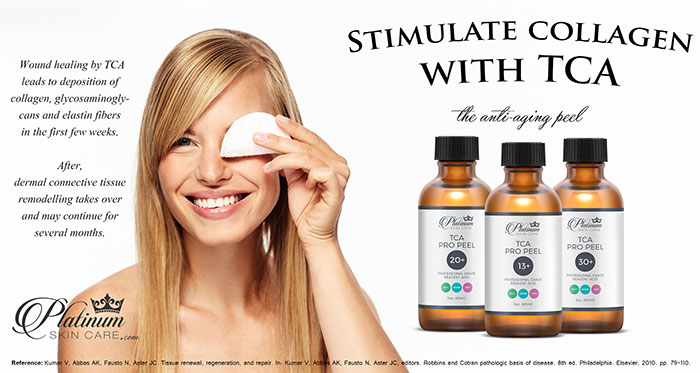 Stimulate collagen with TCA acid peels. 