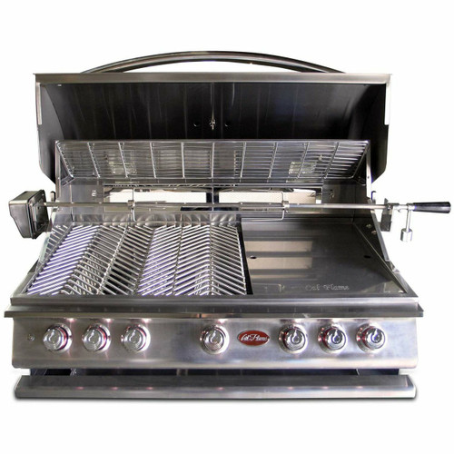 Cal Flame P5 grill hood open Cal Flame P5 grill hood open