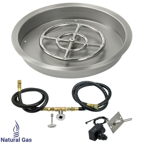 American Fireglass 19" Round drop-in Pan Spark Ignition- NG American Fireglass 19" Round drop-in Pan Spark Ignition- NG