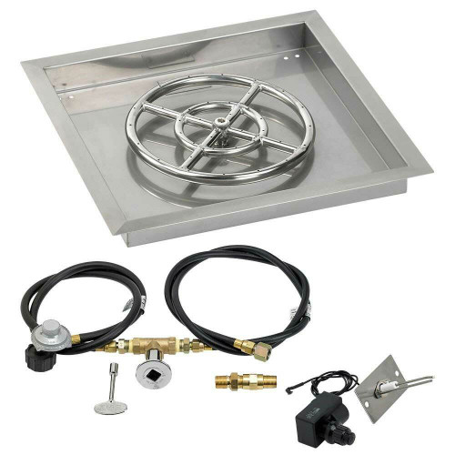 American Fireglass 18" Square Drop-In Pan with Spark Ignition Kit - Propane American Fireglass 18" Square Drop-In Pan with Spark Ignition Kit - Propane