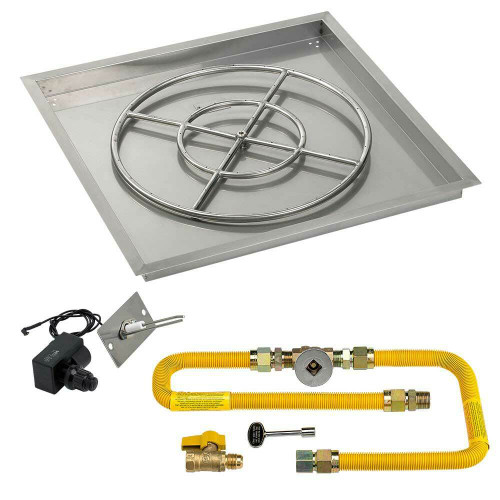 American Fireglass Square 30" Drop-In Pan with Spark Ignition Kit American Fireglass Square 30" Drop-In Pan with Spark Ignition Kit