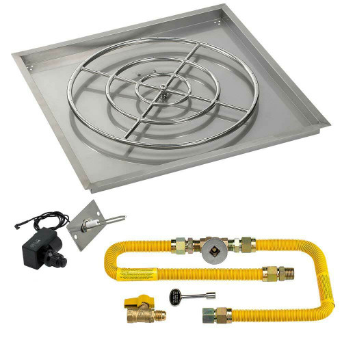 American Fireglass 36" Square Drop-In Pan with Spark Ignition Kit - Natural Gas American Fireglass 36" Square Drop-In Pan with Spark Ignition Kit - Natural Gas