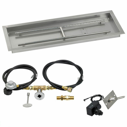 American Fireglass 36"x12" Rectangular Drop-In Pan w/Spark Ignition Kit - Propane American Fireglass 36"x12" Rectangular Drop-In Pan w/Spark Ignition Kit - Propane