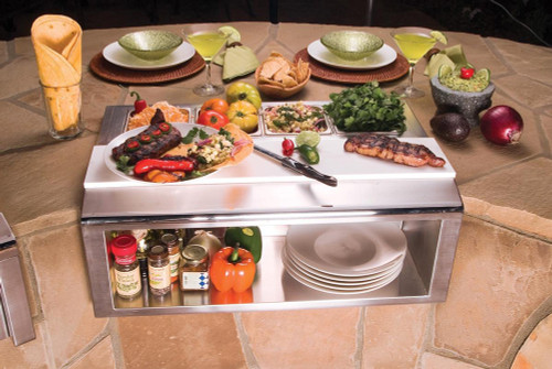 Alfresco Built-In 30-Inch Plate & Garnish Center with Food Pans-APS-30P Alfresco Built-In 30-Inch Plate & Garnish Center with Food Pans-APS-30P