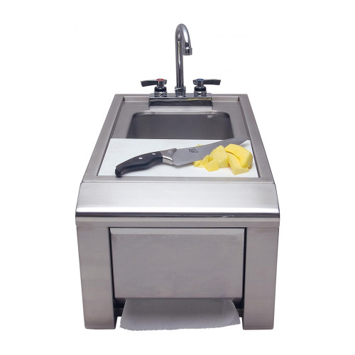 Alfresco 14-Inch Prep And Hand Wash Sink With Towel Dispenser -ASK-T Alfresco 14-Inch Prep And Hand Wash Sink With Towel Dispenser -ASK-T