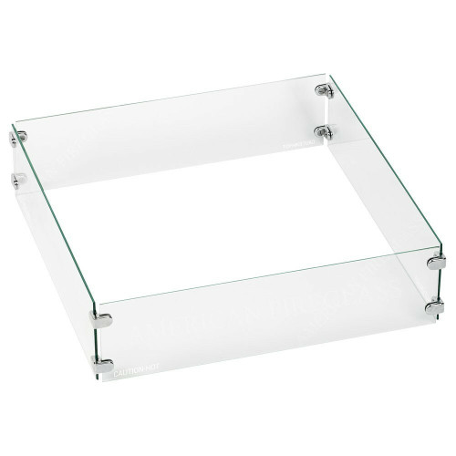 American Fireglass Square Glass Flame Guard for Drop-In Fire Pit Pan American Fireglass Square Glass Flame Guard for Drop-In Fire Pit Pan