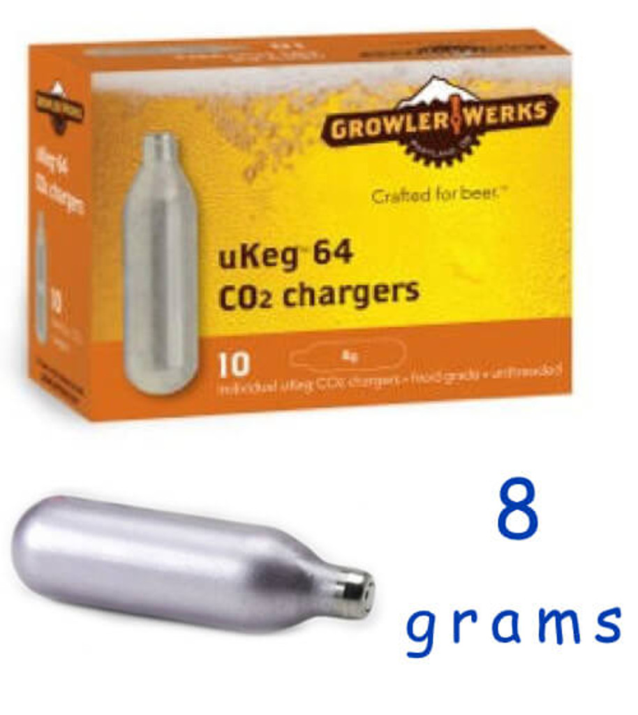 uKeg takes standard 8 or 16 gram CO2 cartridges