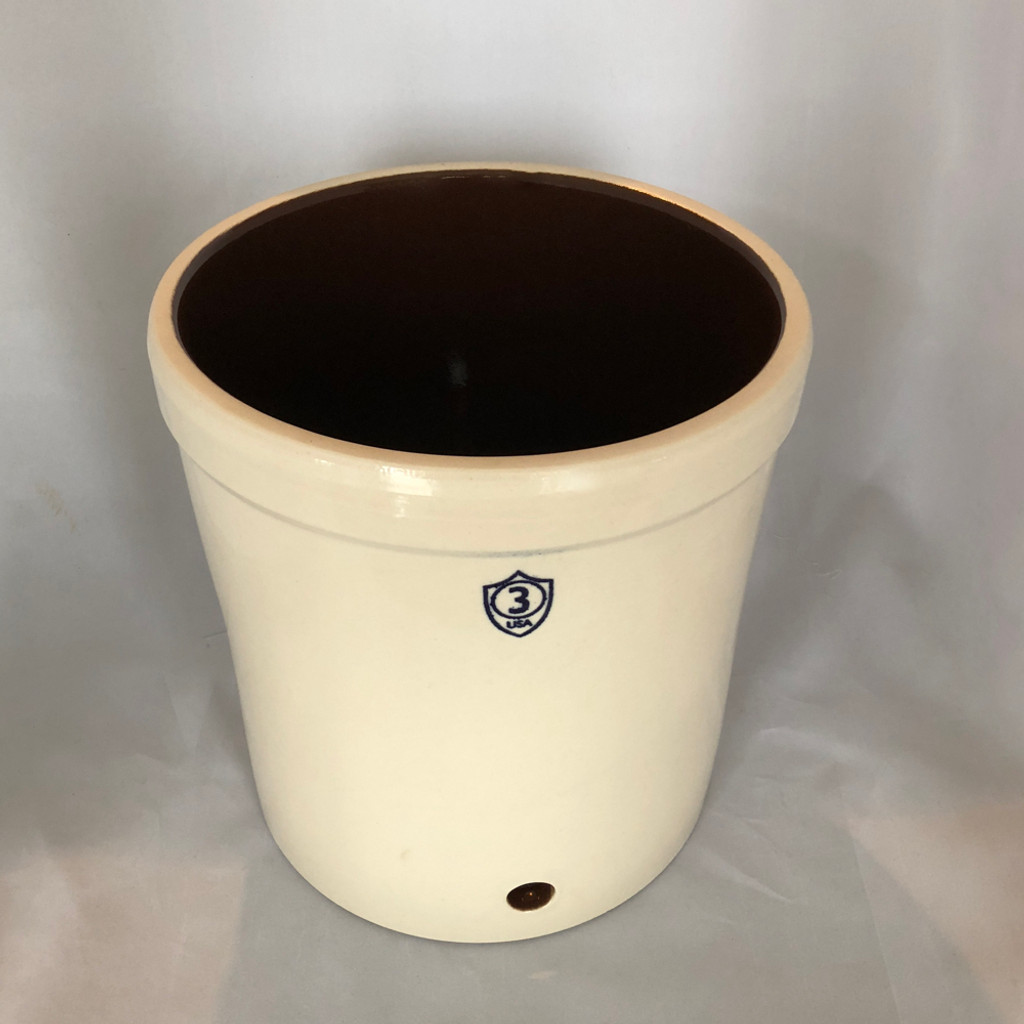3 Gallon Stoneware Dispenser, includes cloth cover and extra large elastic band. Made in America. Lead free. Great for fermenting and brewing.
