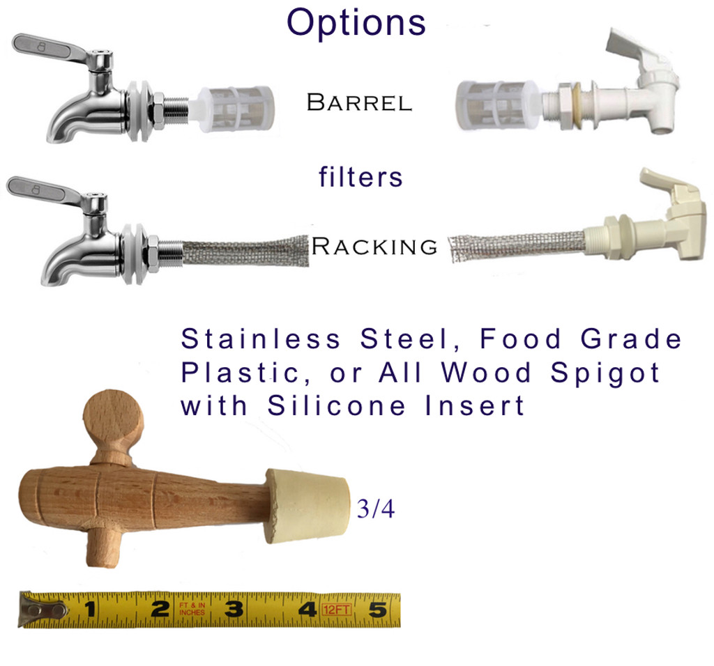 Best Prices on Spigots and Filters. Food Grade Plastic, Stainless Steel Spigots and Wood Spigots